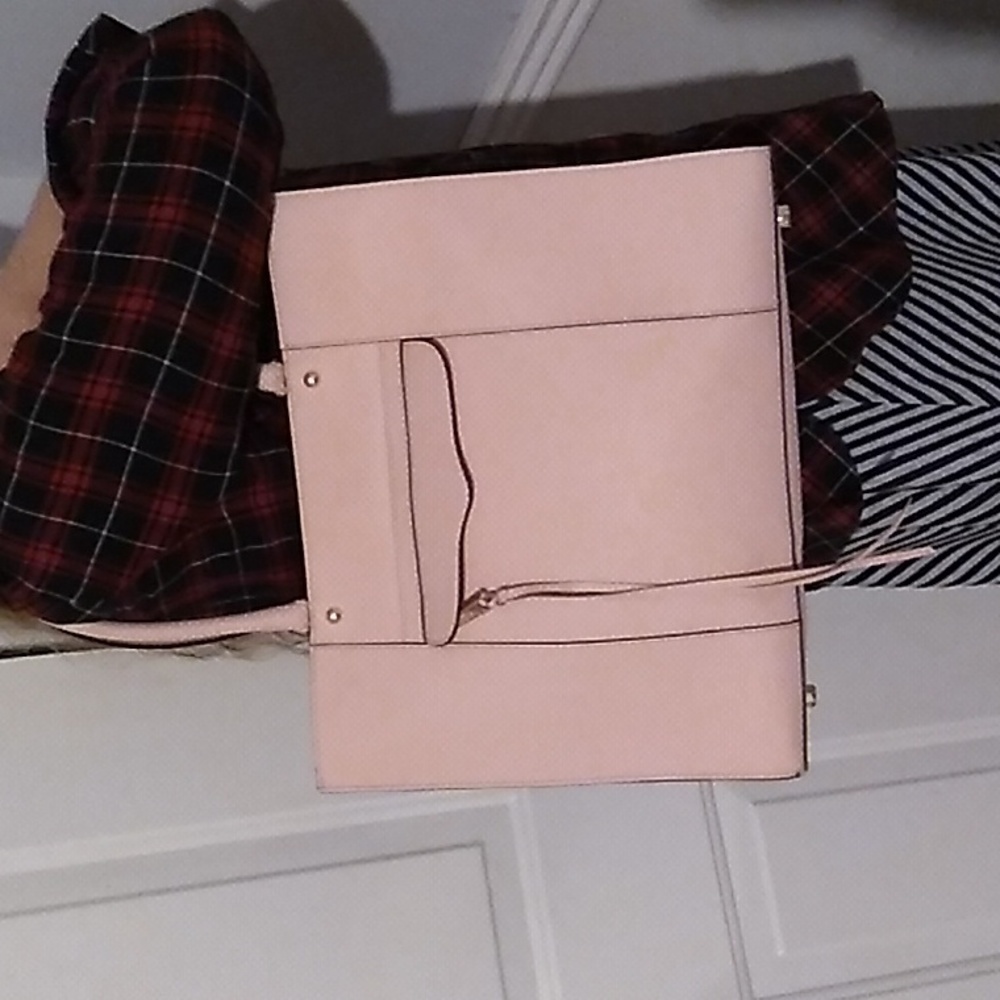 (#30) SALE! Rebecca Minkoff Pink Saffiano Leather Tote/Shoulder Bag W DB - Picture 15 of 16